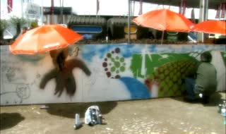 Pintura Mural - Alunos de Artes Plásticas na Ovibeja